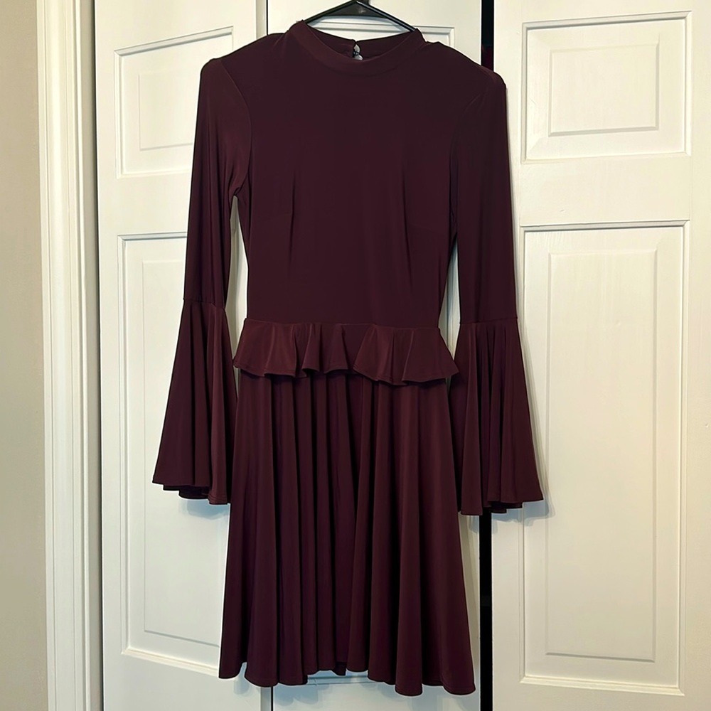 ASOS Plum Fit and Flare Skater Dress Open Back